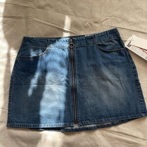 Rewash zip up denim mini skirt